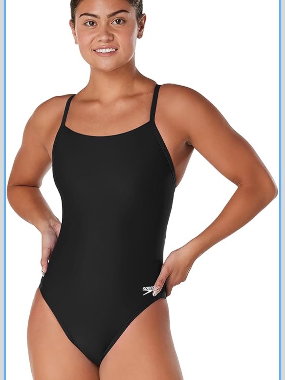 Speedo Solid Black Training One-Piece Swimsuit 14. 2088/7-2